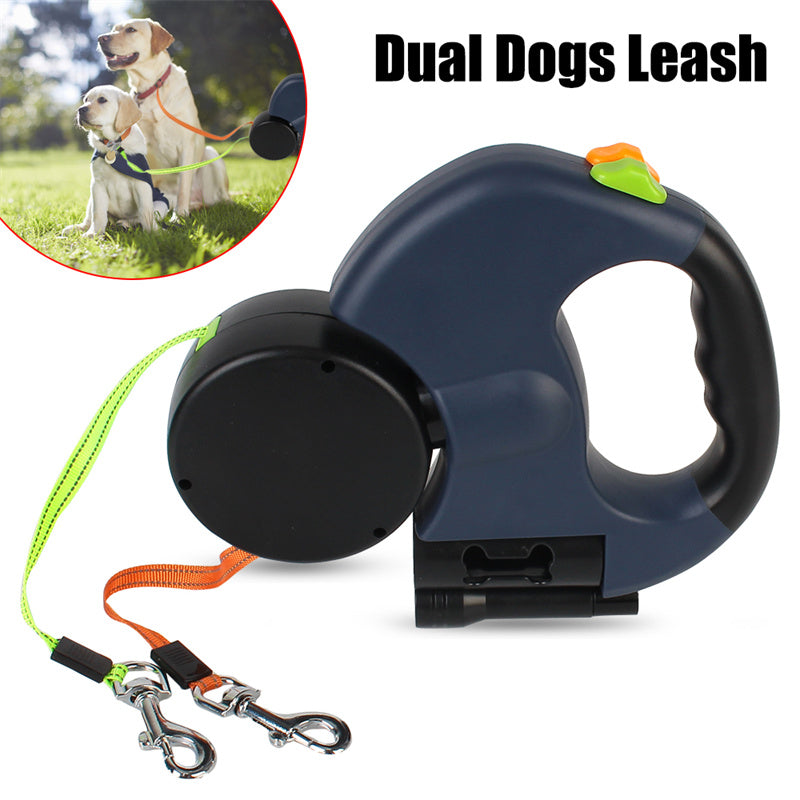 Retractable Dual Dog Leash with Lights