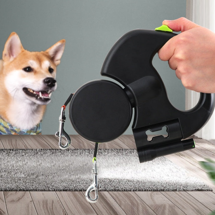 Retractable Dual Dog Leash with Lights