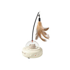 Electric UFO Cat Teaser Toy with Feather & Bell