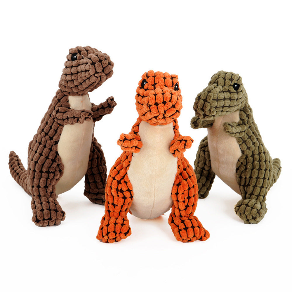 Dino Squeaky Plush Dog Toy
