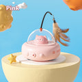 Electric UFO Cat Teaser Toy with Feather & Bell
