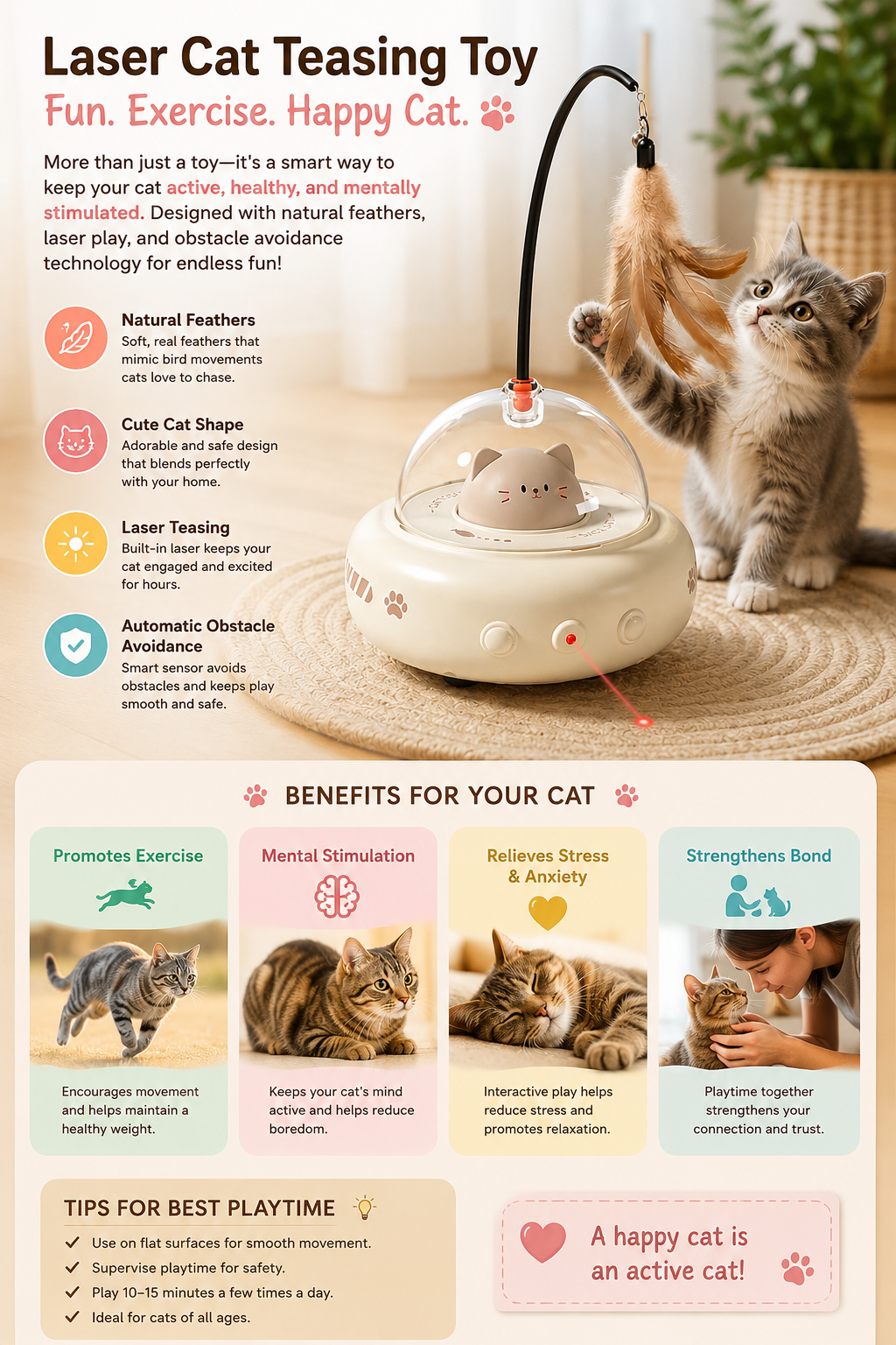 Electric UFO Cat Teaser Toy