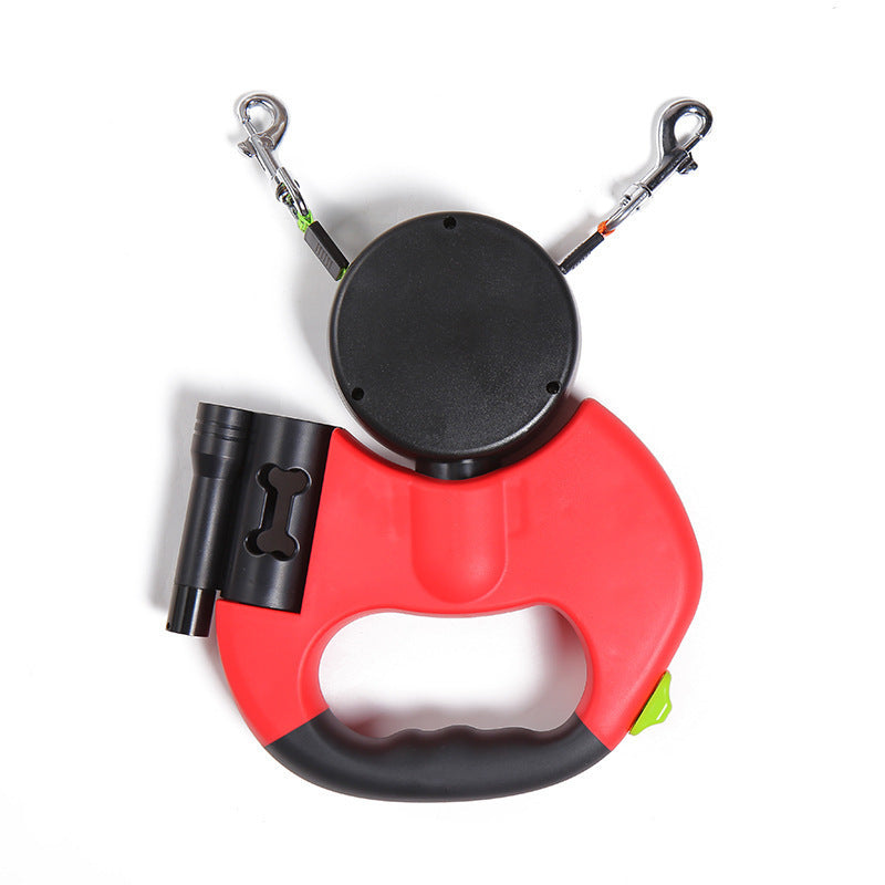 Retractable Dual Dog Leash with Lights